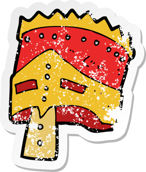 retro distressed sticker of a cartoon kings armor png