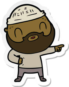 sticker of a cartoon bearded man png