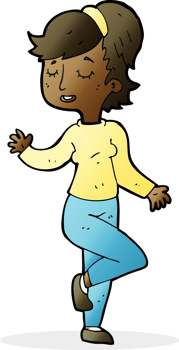 cartoon dancing woman png