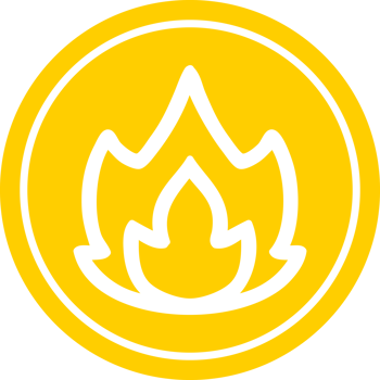 simple flame circular icon symbol png