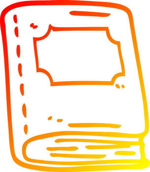 warm gradient line drawing of a cartoon reading book png