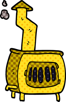 cartoon doodle old wood burner png