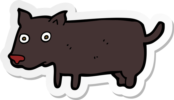 sticker of a cartoon little dog png