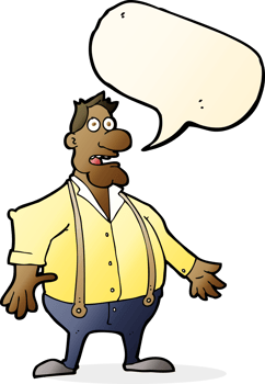 cartoon shocked man with speech bubble png