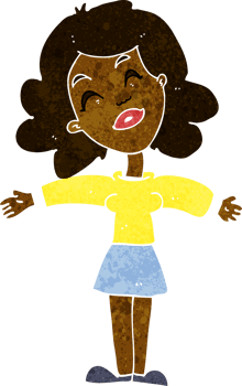 cartoon woman with open arms png
