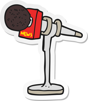 sticker of a cartoon microphone png