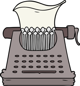 cartoon typewriter drawing png