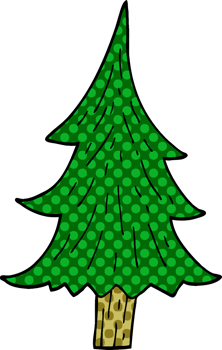 cartoon doodle pine trees png
