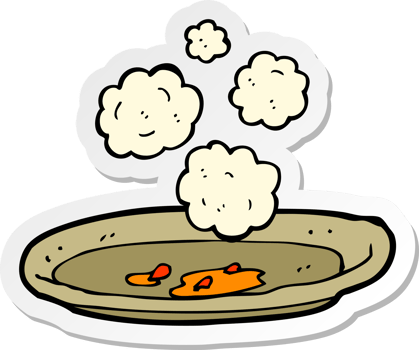 sticker of a cartoon empty plate png