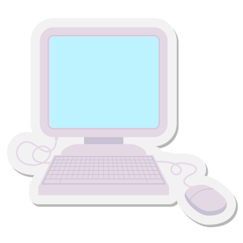 computer with mouse and keyboard sticker png