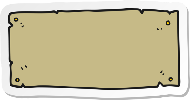 sticker of a cartoon blank sign png