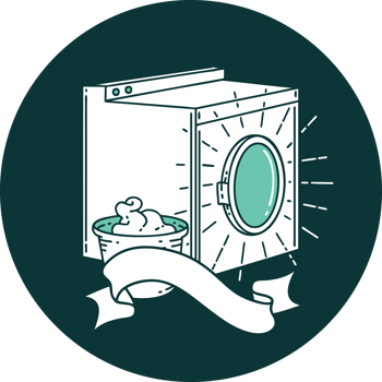 icon of tattoo style washing machine png