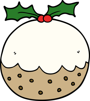 cartoon christmas pudding png