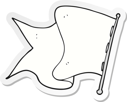 sticker of a cartoon white flag png