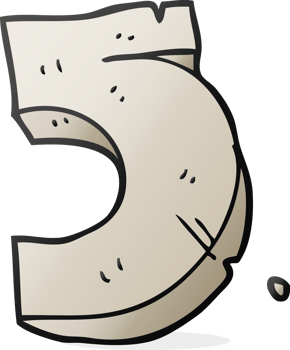 cartoon stone number five png