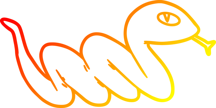 warm gradient line drawing cartoon slithering snake png