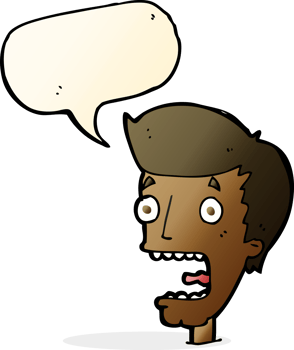 cartoon terrified man with speech bubble png