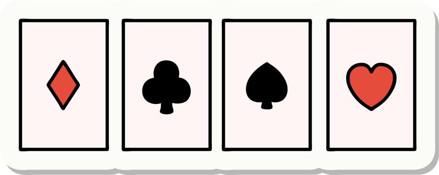 tattoo style sticker of a set of cards png