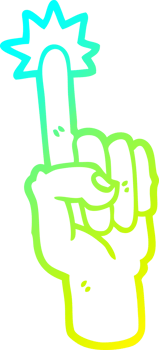 cold gradient line drawing cartoon pointing finger png
