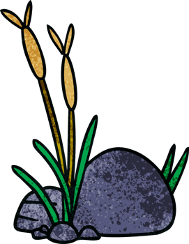 textured cartoon doodle of stone and pebbles png