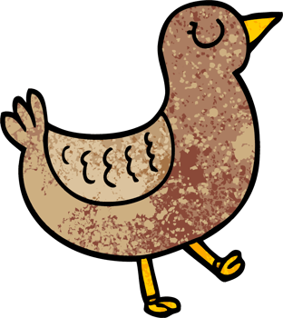 grunge textured illustration cartoon bird png