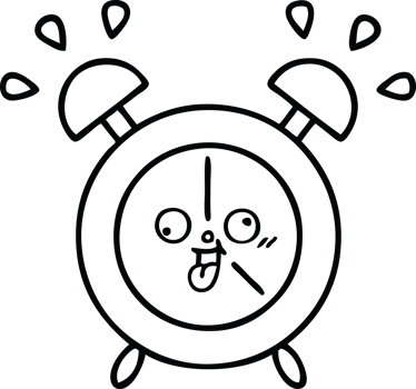 line drawing cartoon alarm clock png