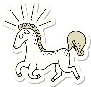 sticker of tattoo style prancing stallion png