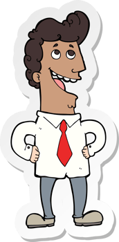 sticker of a cartoon businessman png