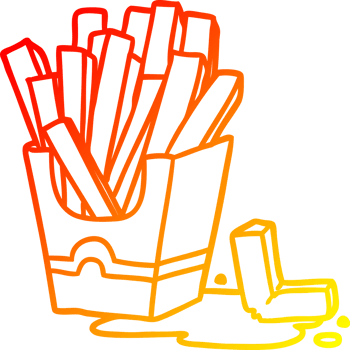 warm gradient line drawing junk food fries png