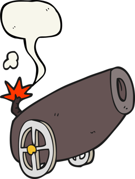 speech bubble cartoon cannon png