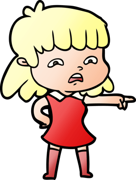 cartoon worried woman png