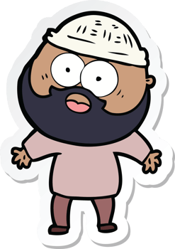 sticker of a cartoon bearded man png