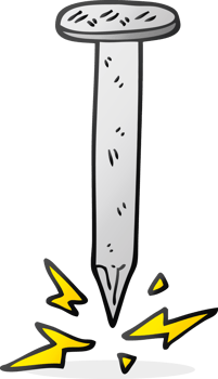 cartoon struck nail png