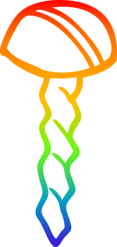 rainbow gradient line drawing cartoon old brass screw png