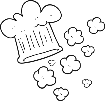 black and white cartoon chef hat png