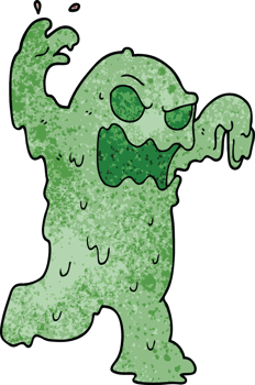 cartoon doodle slime monster png