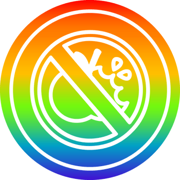 no healthy food circular in rainbow spectrum png