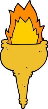 cartoon flaming torch png