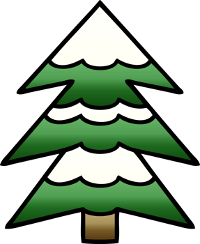 gradient shaded cartoon snow covered tree png