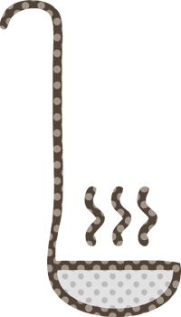 comic book style cartoon kitchen ladle png