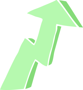 flat color illustration cartoon business growth arrow png