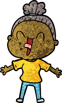 cartoon happy old woman png