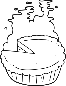 black and white cartoon pie png