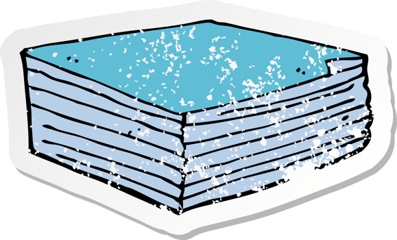 retro distressed sticker of a cartoon note pads png