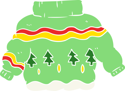 flat color style cartoon christmas jumper png