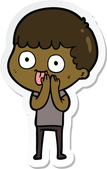 sticker of a cartoon man staring png