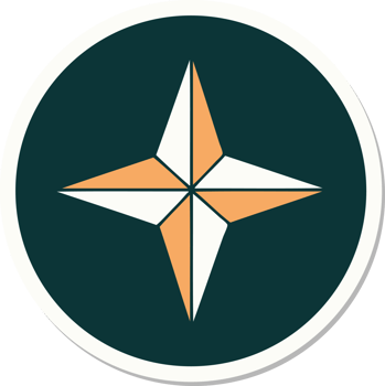 sticker of tattoo in traditional style of a star png