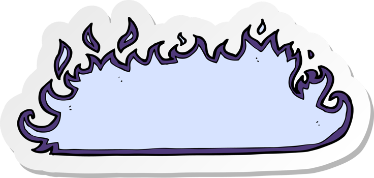 sticker of a cartoon spooky fire border png