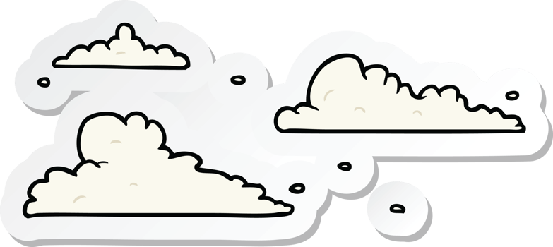 sticker of a cartoon clouds png