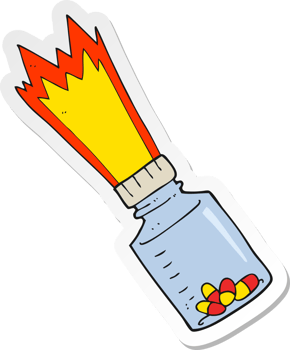 sticker of a cartoon jar of pills png